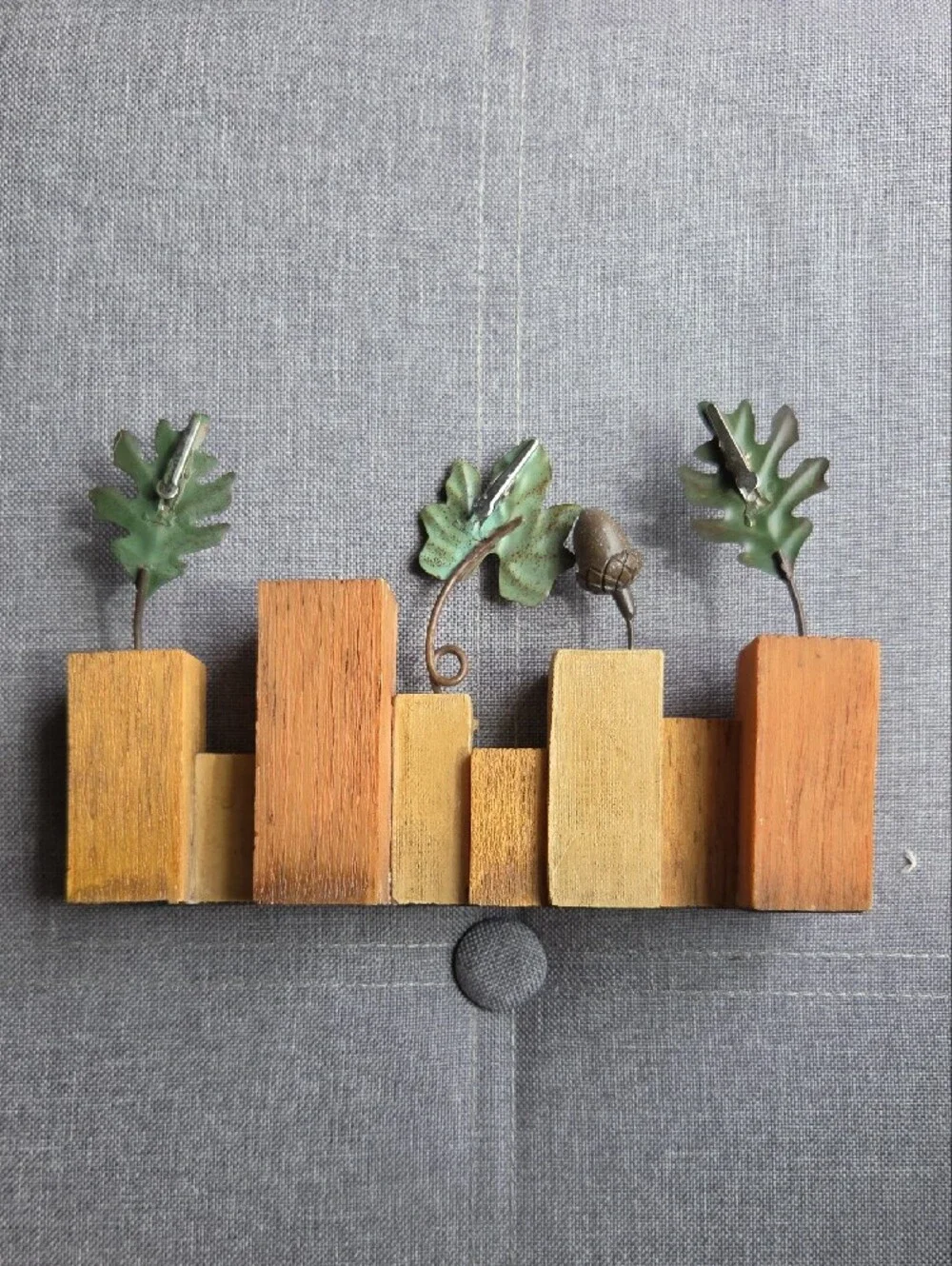 Thankful Rustic Faux Wood Tabletop Decor in Green and Brown